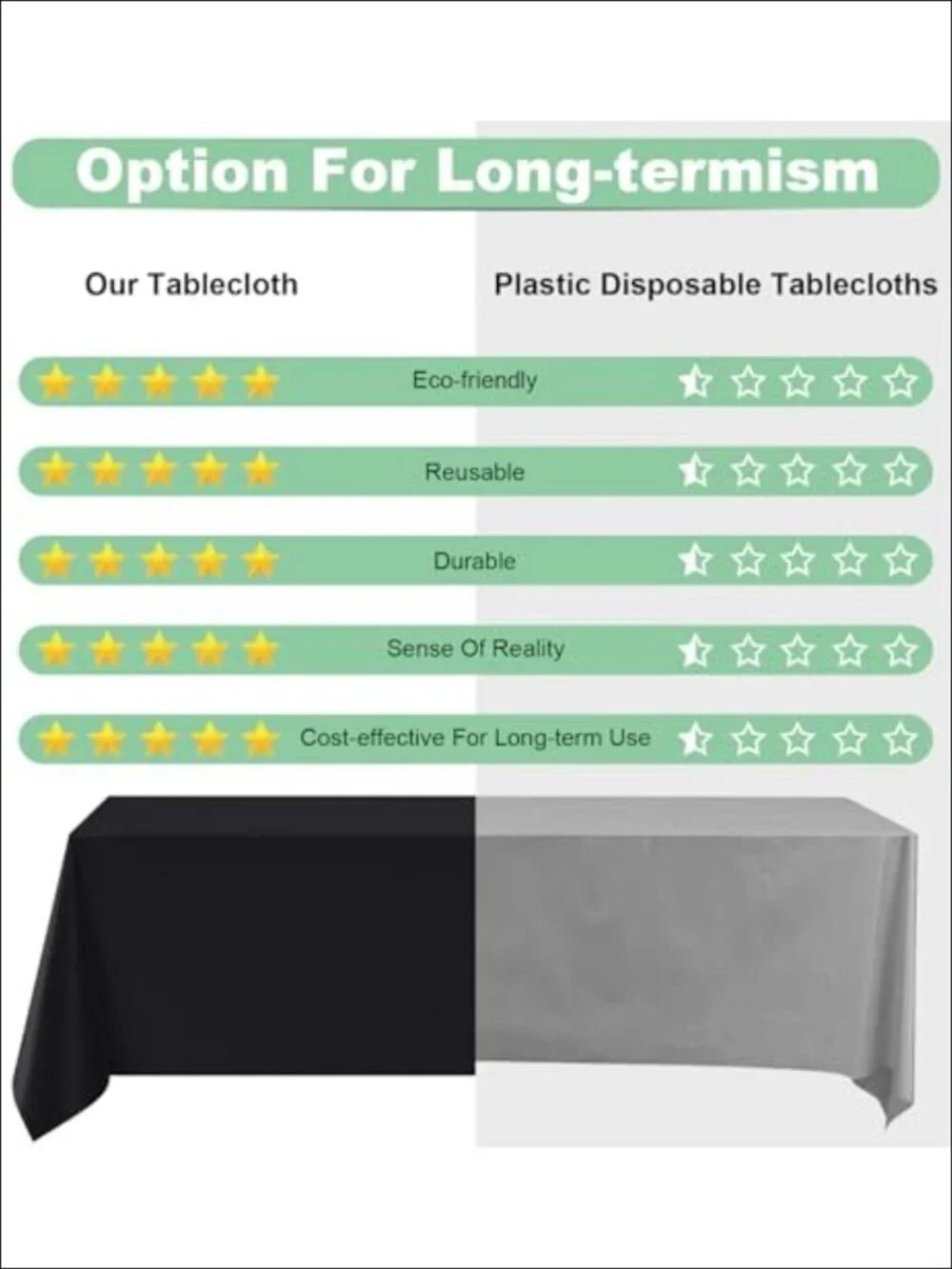 2 Pack 60x84 Inch Rectangle Fitted Tablecloth 100% Polyester Heavy Duty Washable